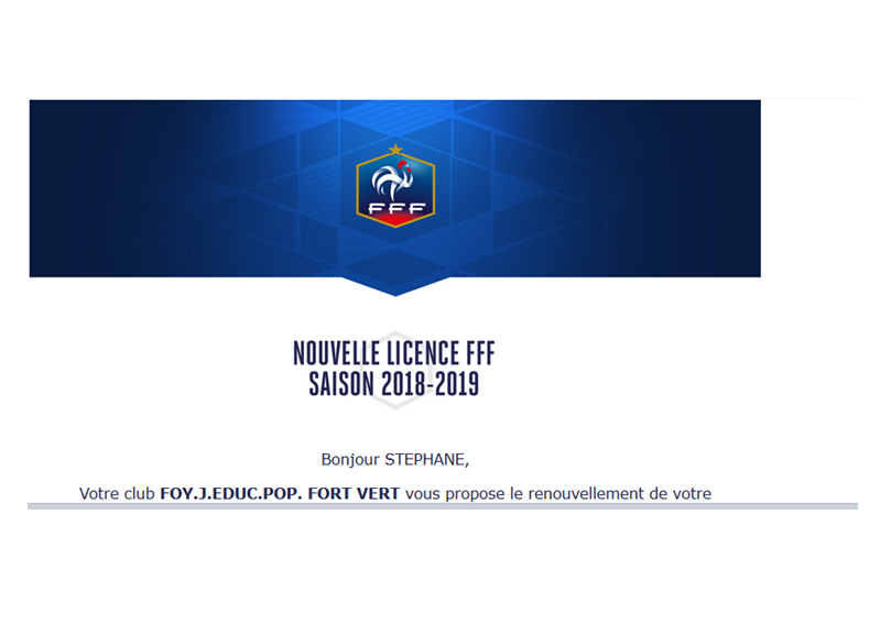 Actualité tuto pour licence club Football FJEP FORTVERT FOOTBALL