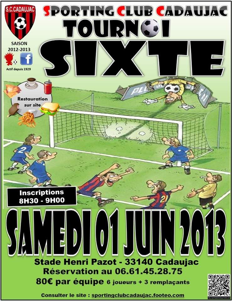 Actualité TOURNOI SIXTE club Football Sporting Club Cadaujac Footeo