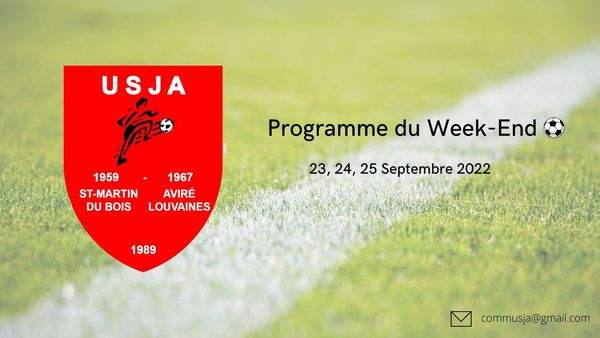 Actualit Programme Du Week End Et Septembre Club Football