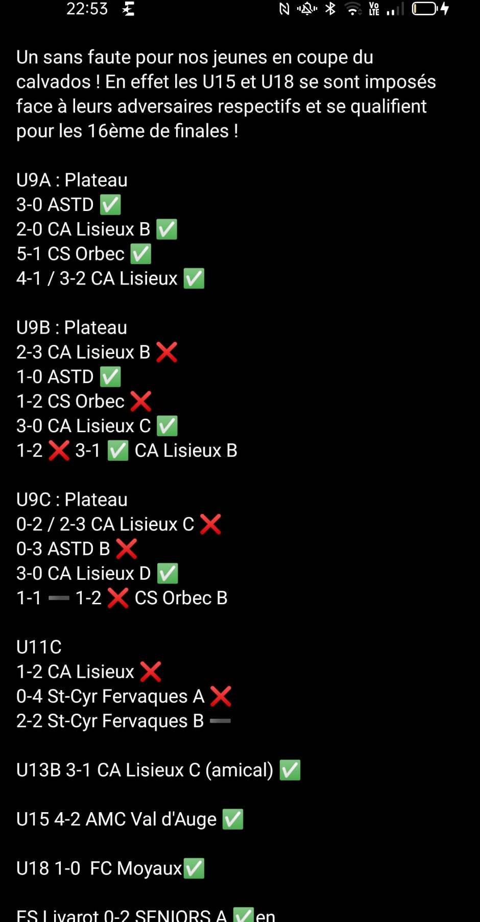 Actualité LES RESULTATS DE L ECOLE DE FOOT club Football US PONT L