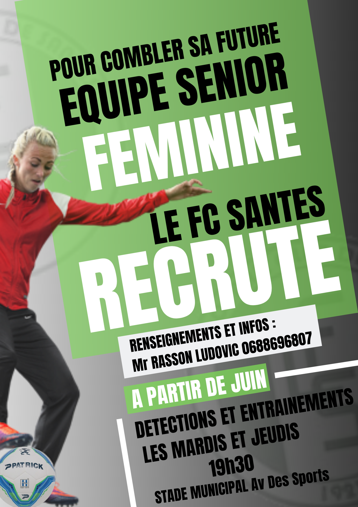 Actualité Recrutement 20192020 Séniors Féminine Club Football Fc Santes Footeo 8934