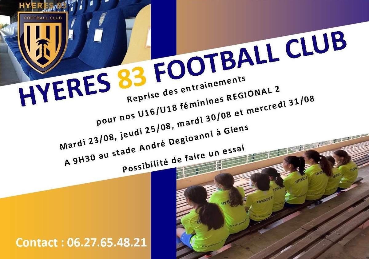 Actualité Feminines U16u18 Regional 2 Lheure De Club Football Hyeres Fc Footeo