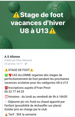 Stage football février 2024 - AS ALLONNE