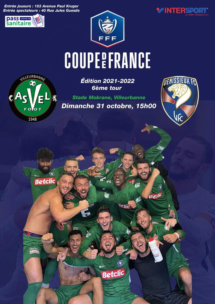 Actualité Coupe De France 2021 2022 6ème Tour Club Football Asvel Football Villeurbanne 7540