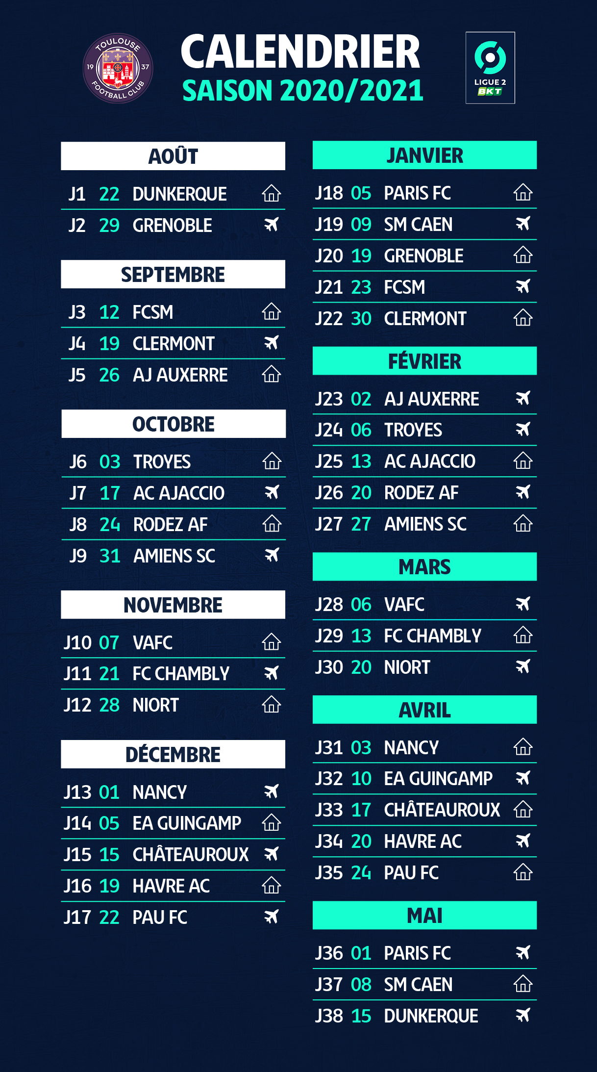 calendrier match de foot