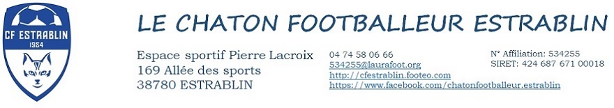 CHATON FOOTBALLEUR D'ESTRABLIN : site officiel du club de foot de ESTRABLIN - footeo