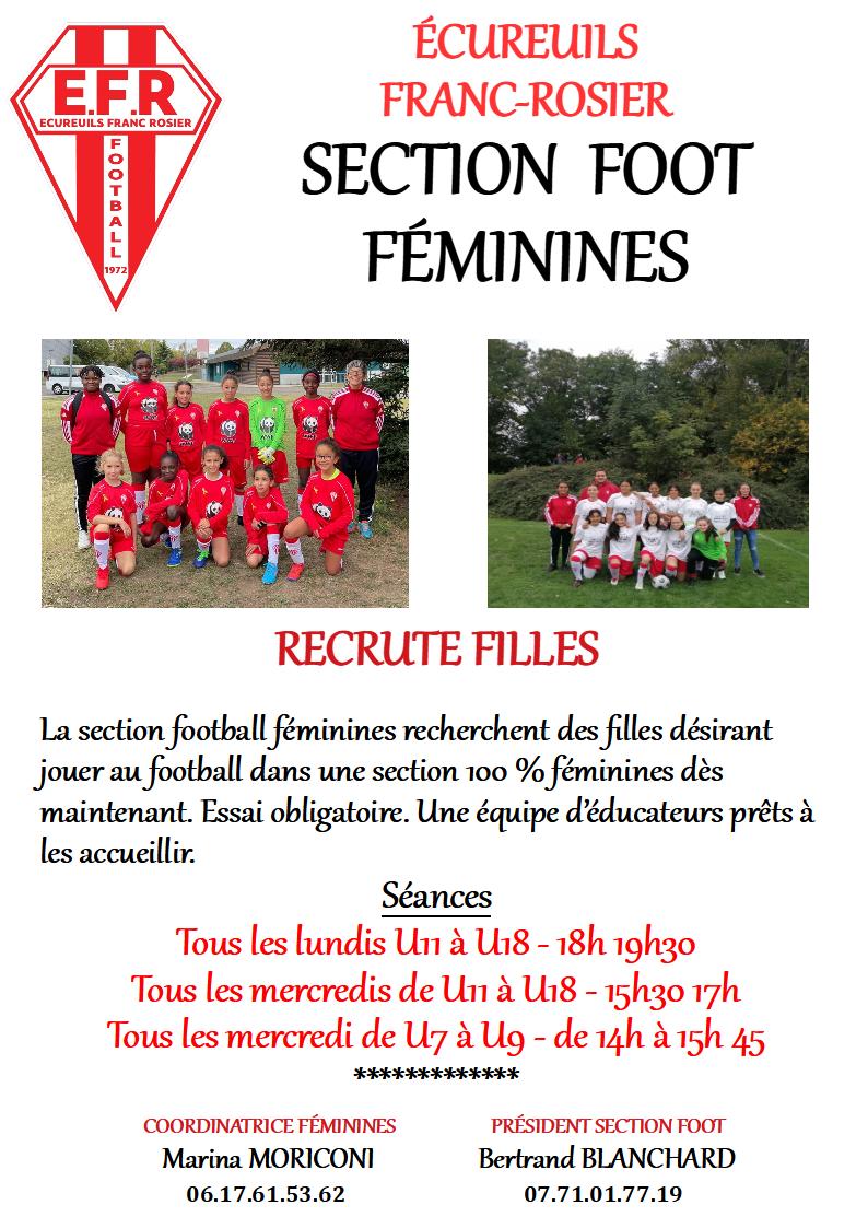 Actualité Recrutement 2023 2024 Joueuses Club Football Ecureuils Franc Rosier Footeo 1394