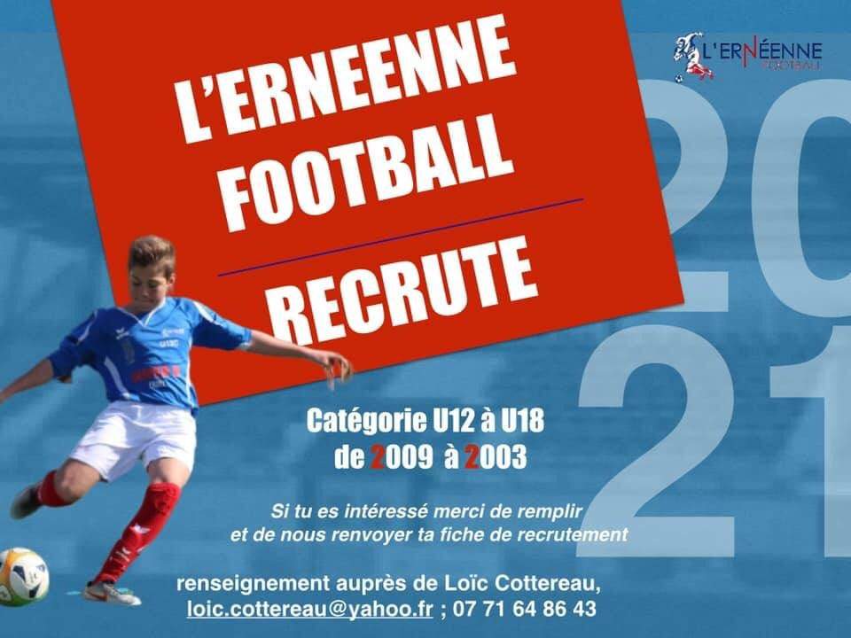 Actualité Fiche de recrutement. club Football ERNEENNE FOOTBALL