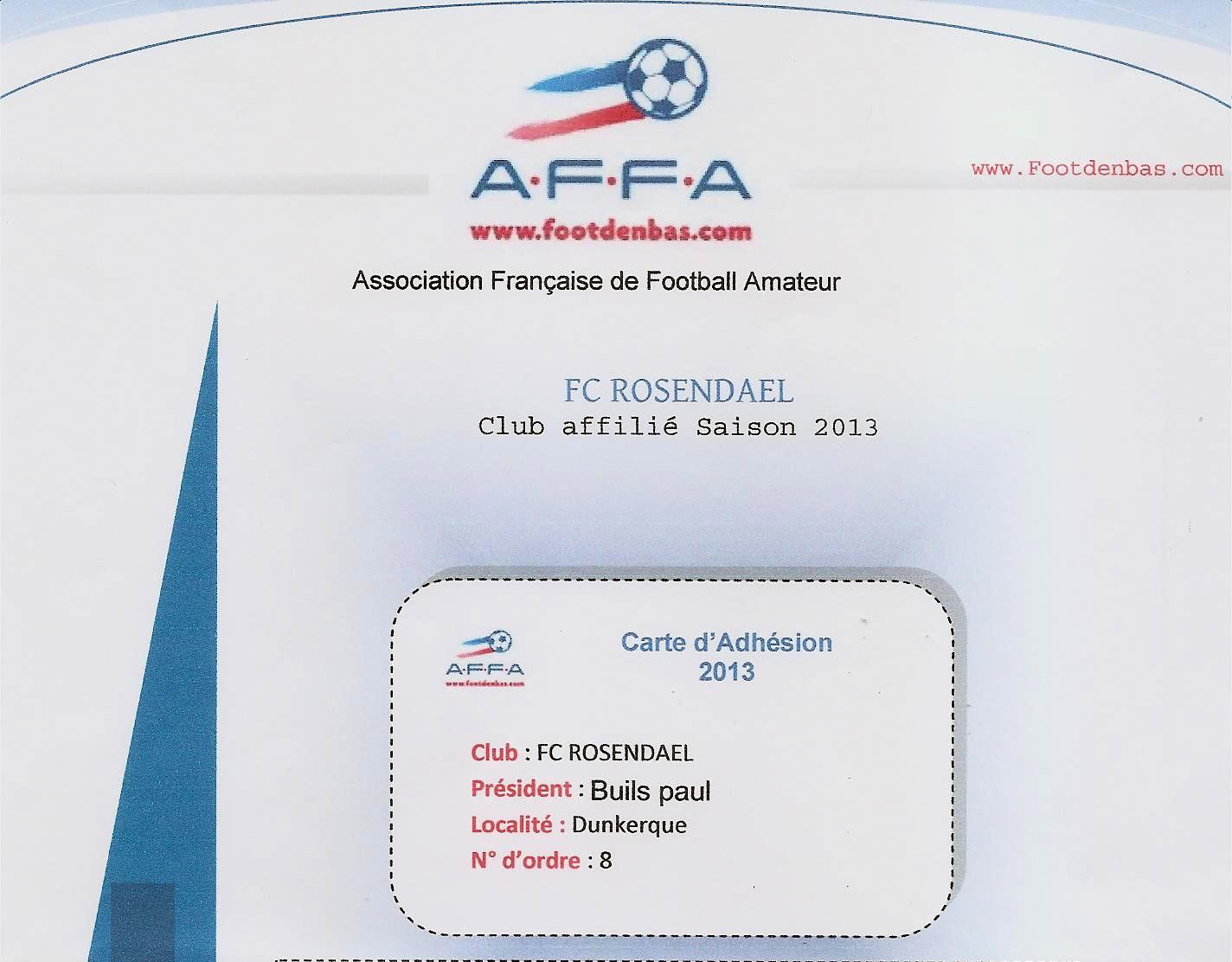 adhésion A F F A 2013