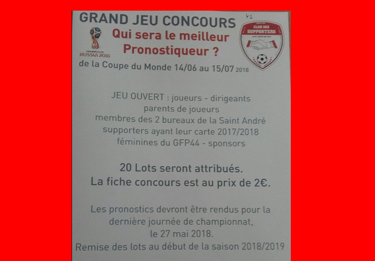Actualité Grand Jeu Concours Interne Coupe Du Club