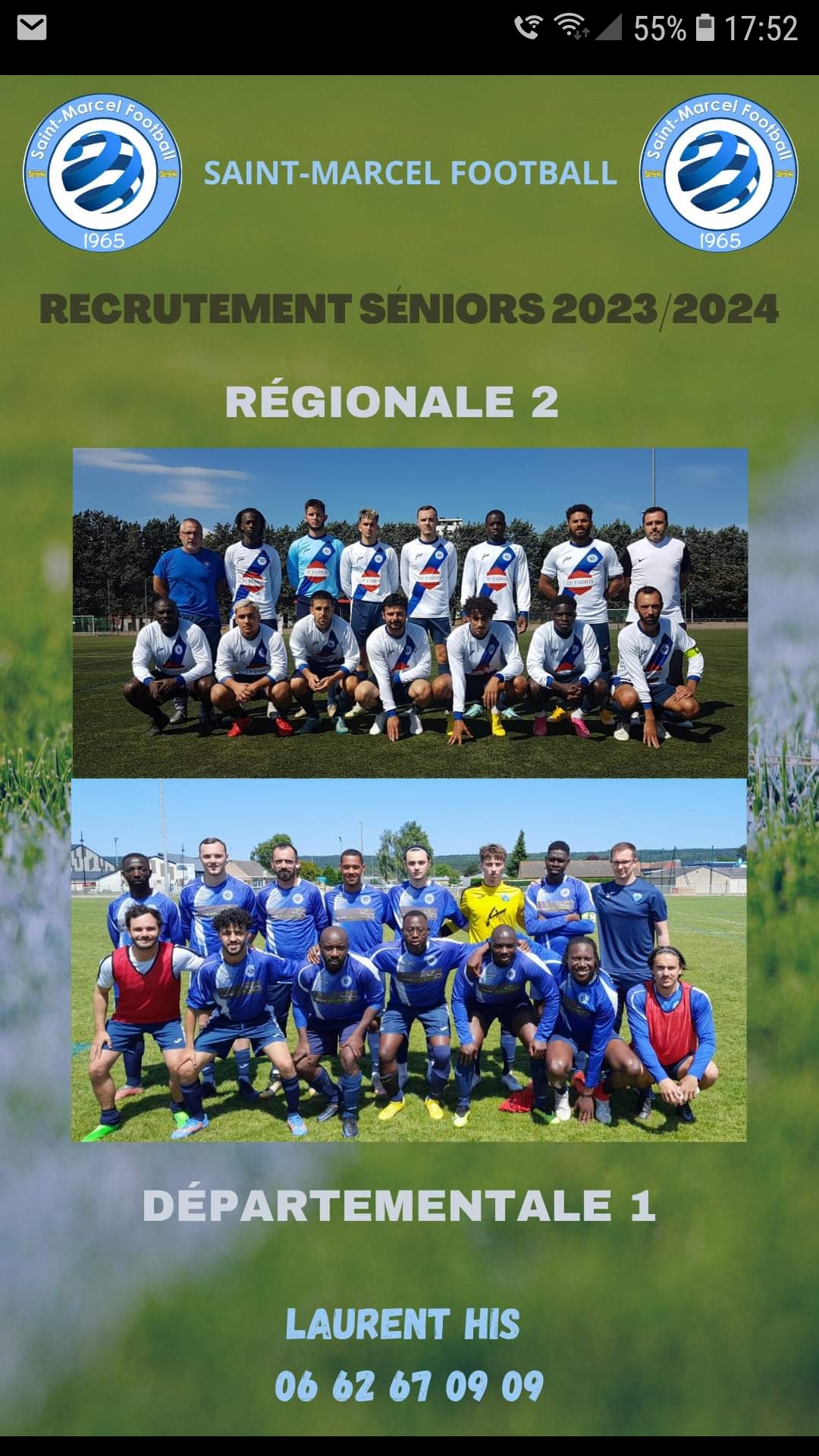 Actualité Recrutement Seniors Saison 20232024 Club Football Saint Marcel Football Footeo 8754